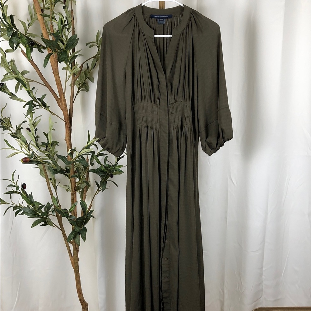 French Connection Cora Pleated Midi Dress Sz 6 (DJ4) - Picture 6 of 11